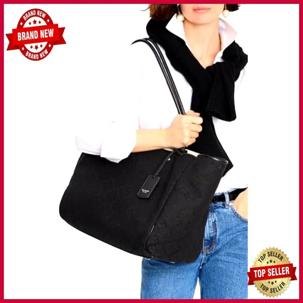 Leather Tote Bag with Detachable Wristlet Pouch, Large Capacity